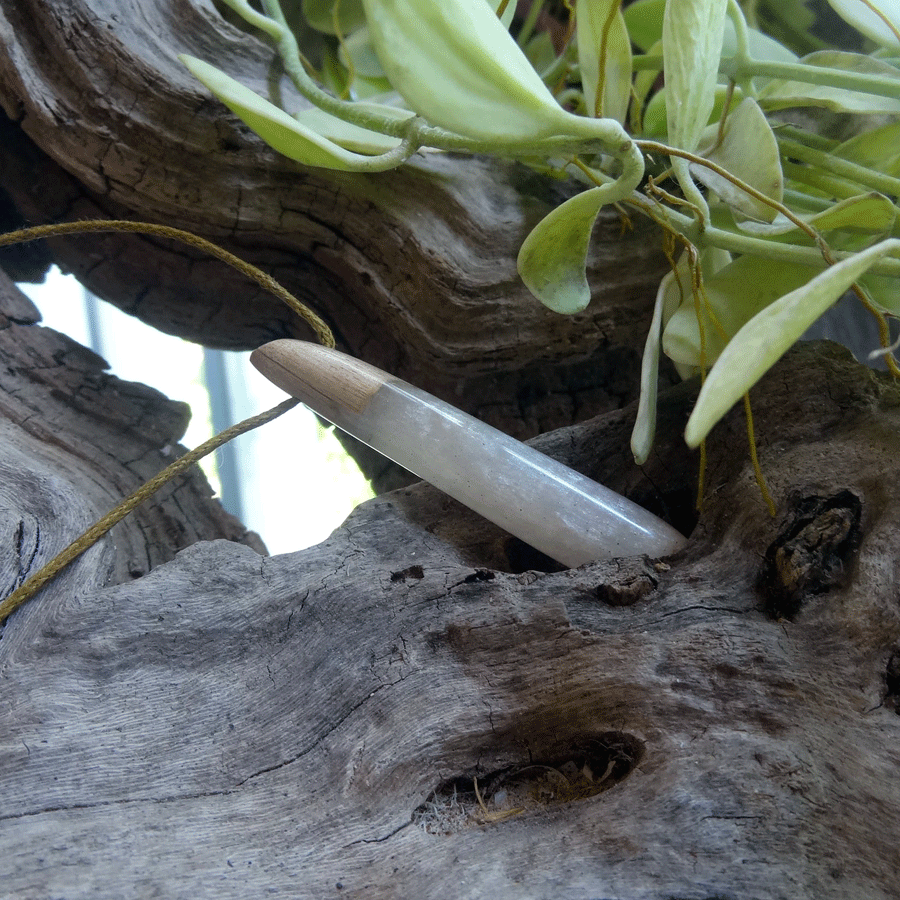 Driftwood with pearl resin