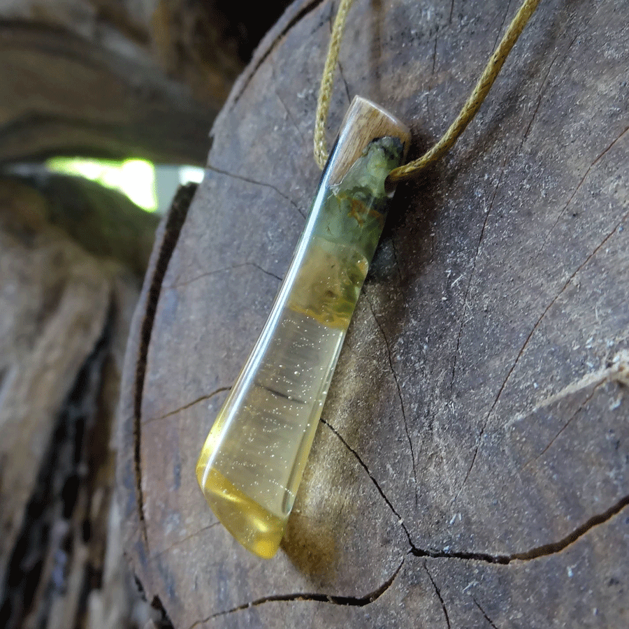 Driftwood with transparent resin