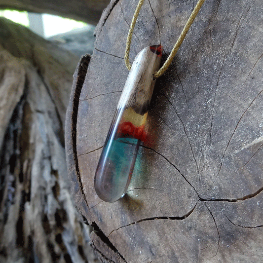 Driftwood with multi coloured resin