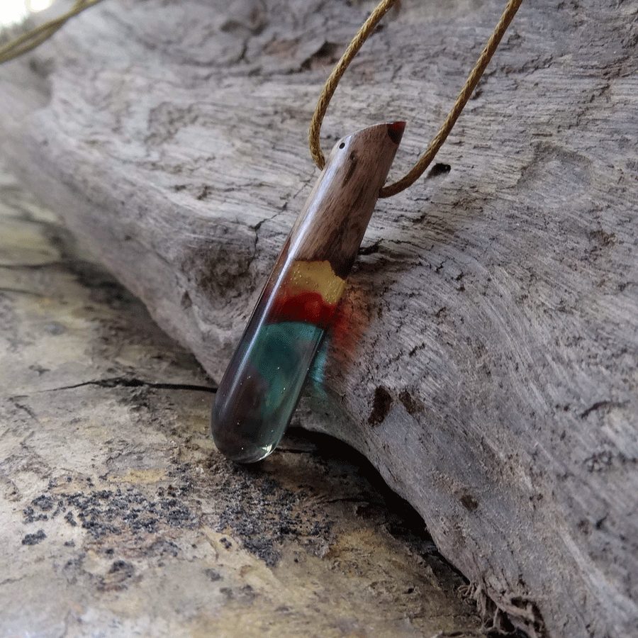 Driftwood with multi coloured resin