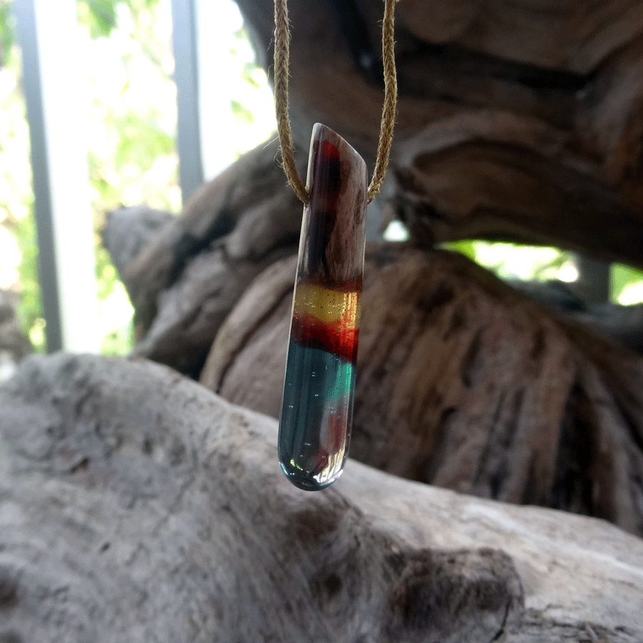 Driftwood with multi coloured resin