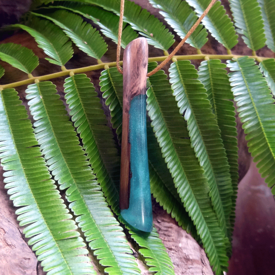 Driftwood with turquoise resin