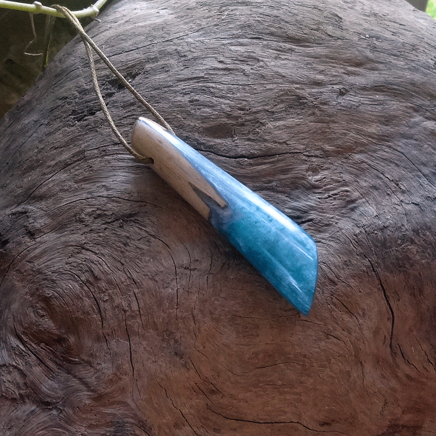 Driftwood with teal resin