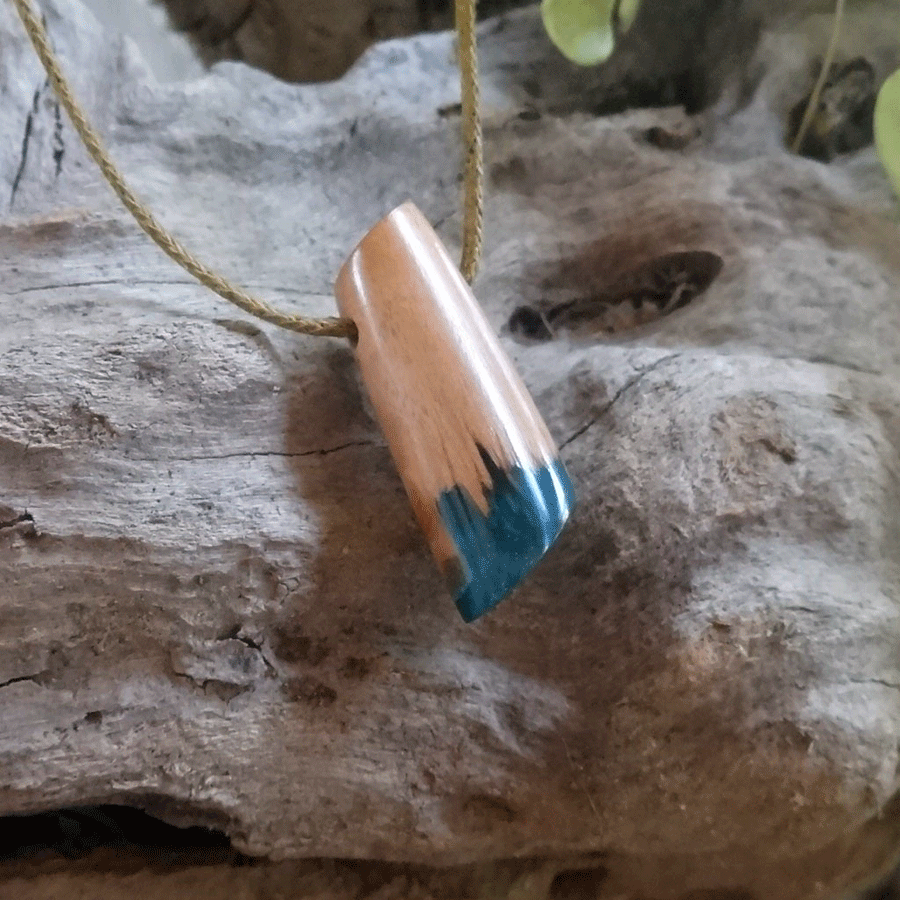 Driftwood with blue resin