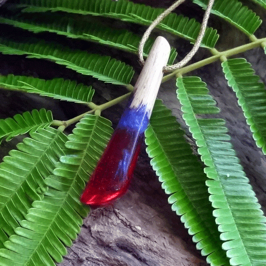 Driftwood with purple and pink resin