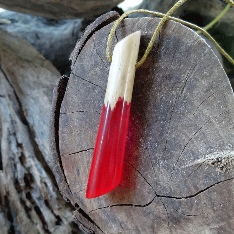 Driftwood with pink resin