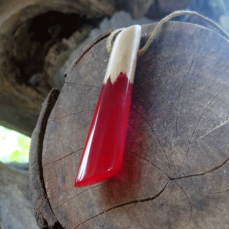 Driftwood with pink resin