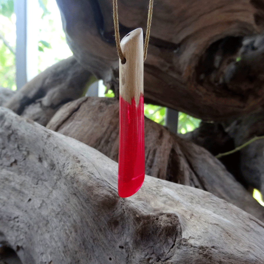 Driftwood with pink resin