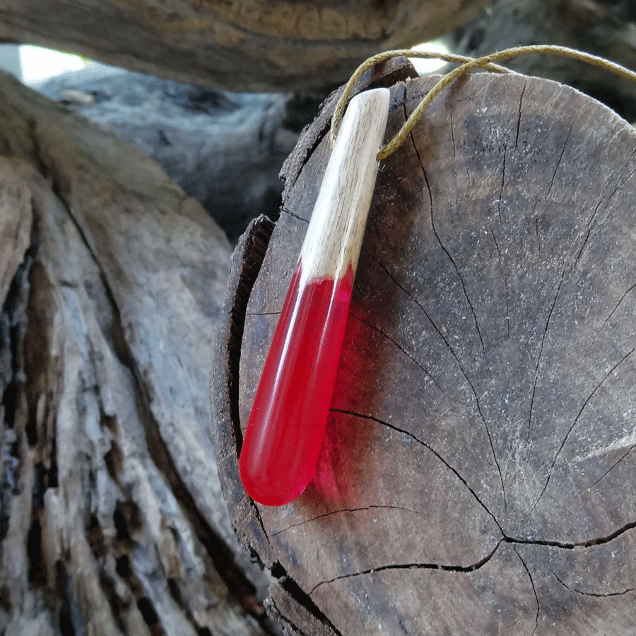 Driftwood with pink resin