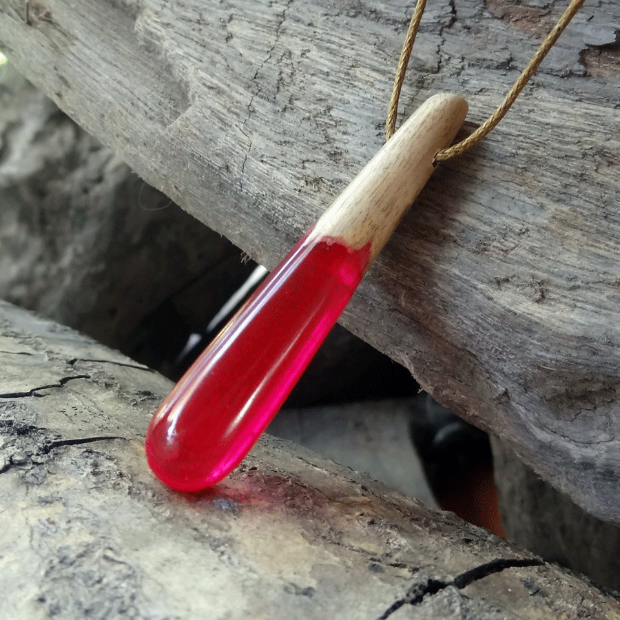 Driftwood with pink resin