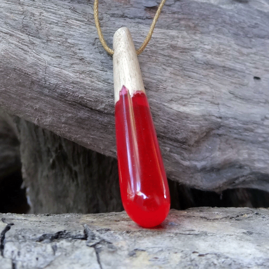 Driftwood with pink resin