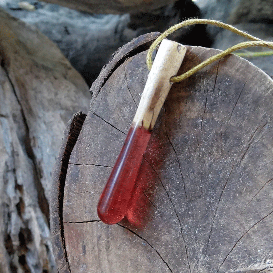 Driftwood with pink resin