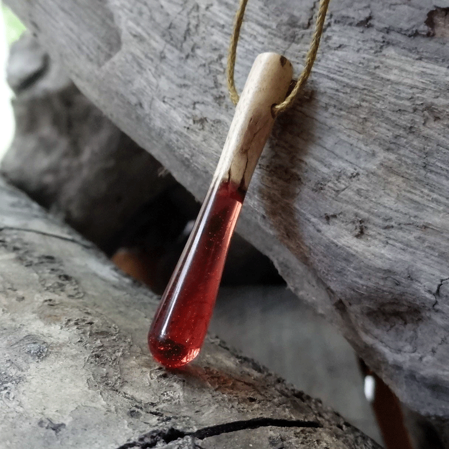 Driftwood with pink resin