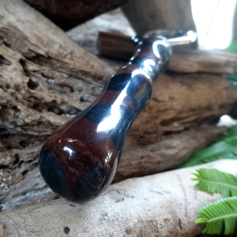 Driftwood and dark green resin bottle opener