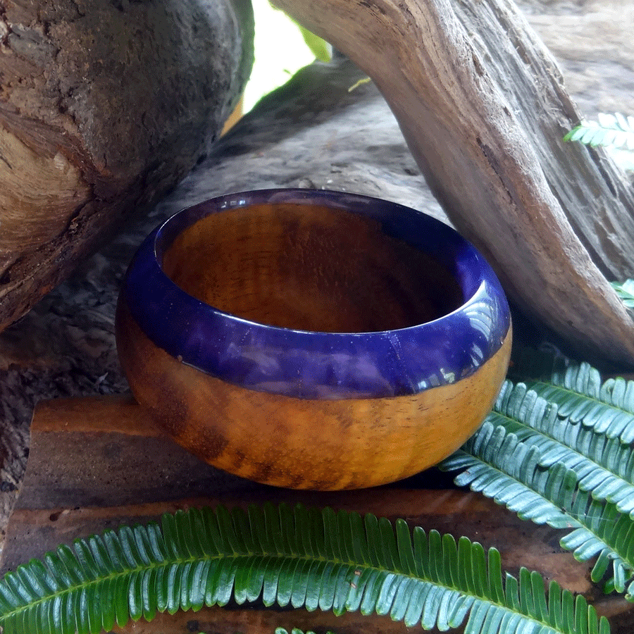 Driftwood and purple resin trinket bowl