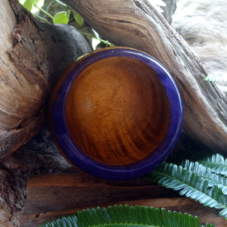 Driftwood and purple resin trinket bowl