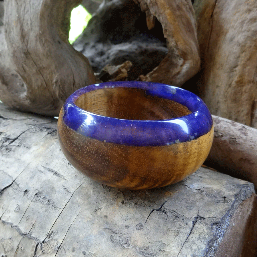 Driftwood and purple resin trinket bowl