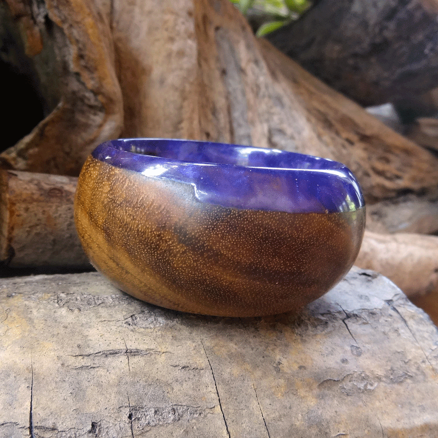 Driftwood and purple resin trinket bowl