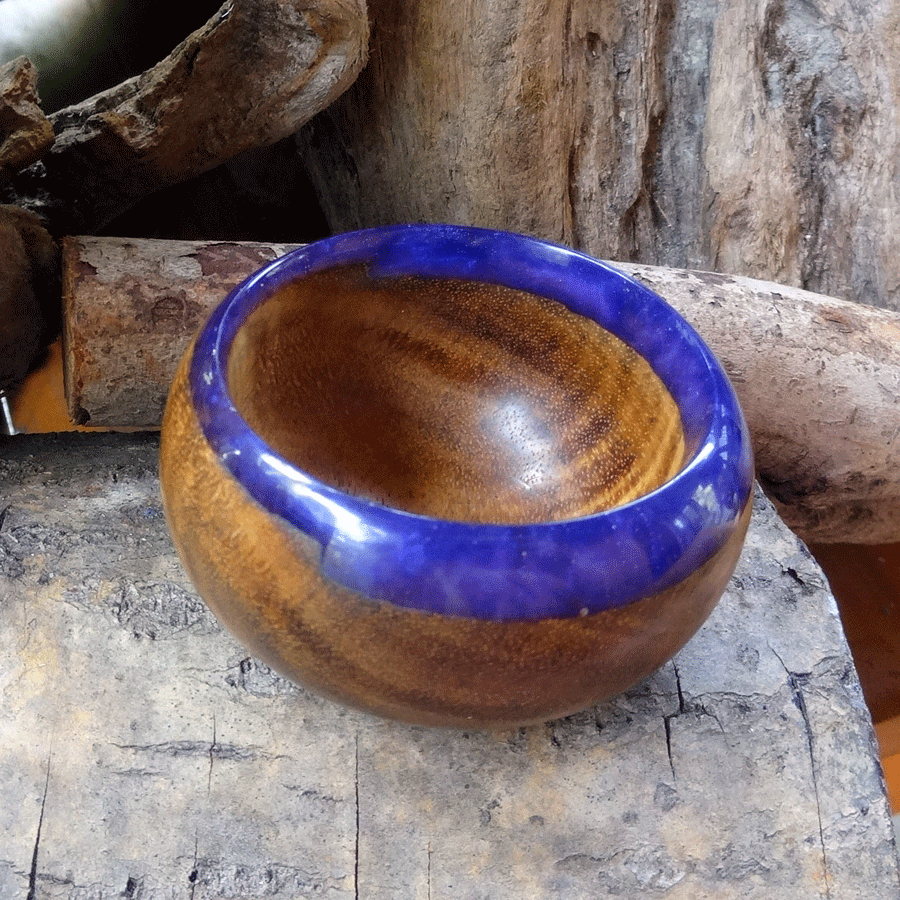 Driftwood and purple resin trinket bowl