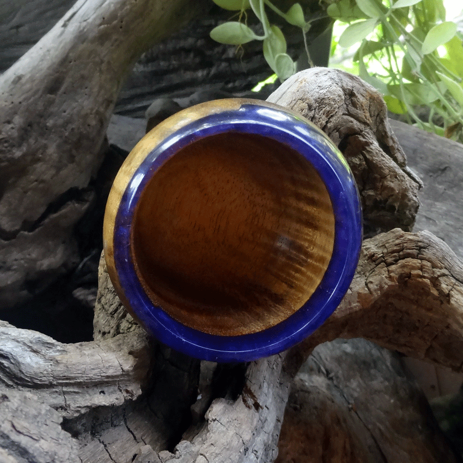 Driftwood and purple resin trinket bowl