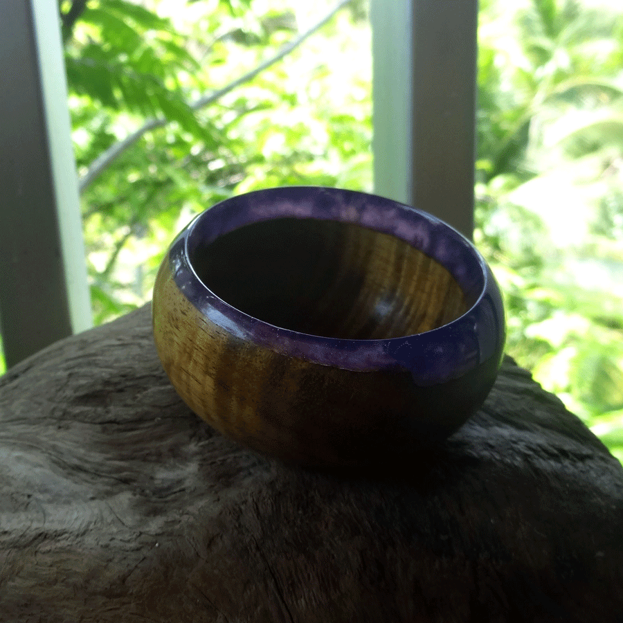 Driftwood and purple resin trinket bowl