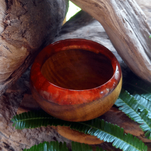 Driftwood and red resin trinket bowl