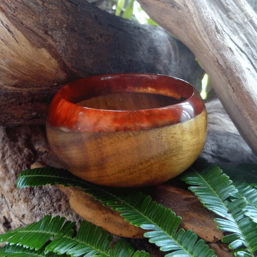 Driftwood and red resin trinket bowl