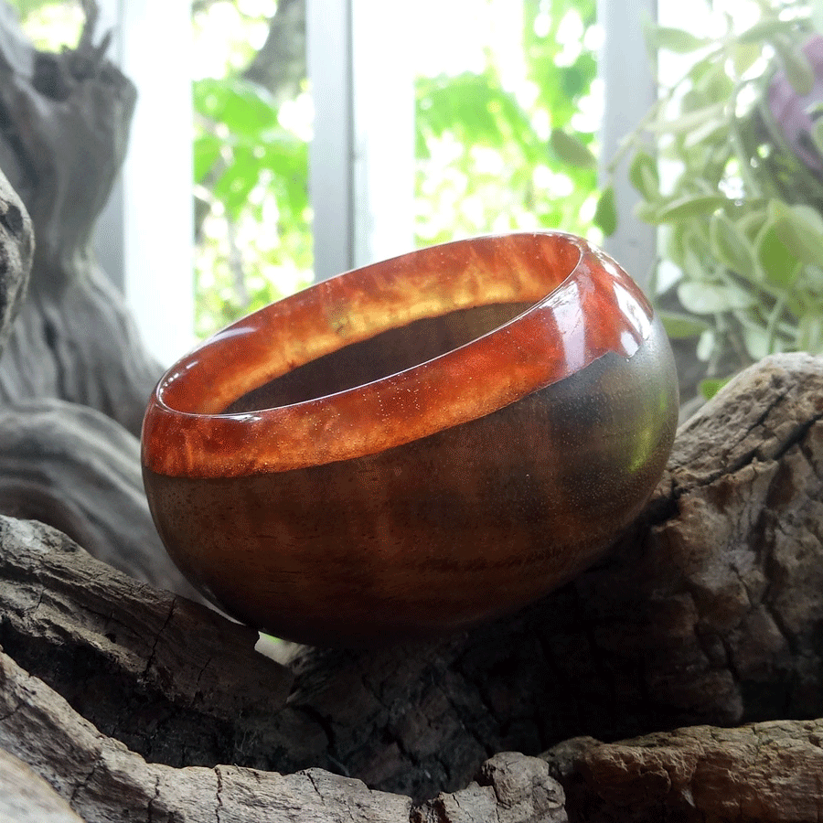 Driftwood and red resin trinket bowl