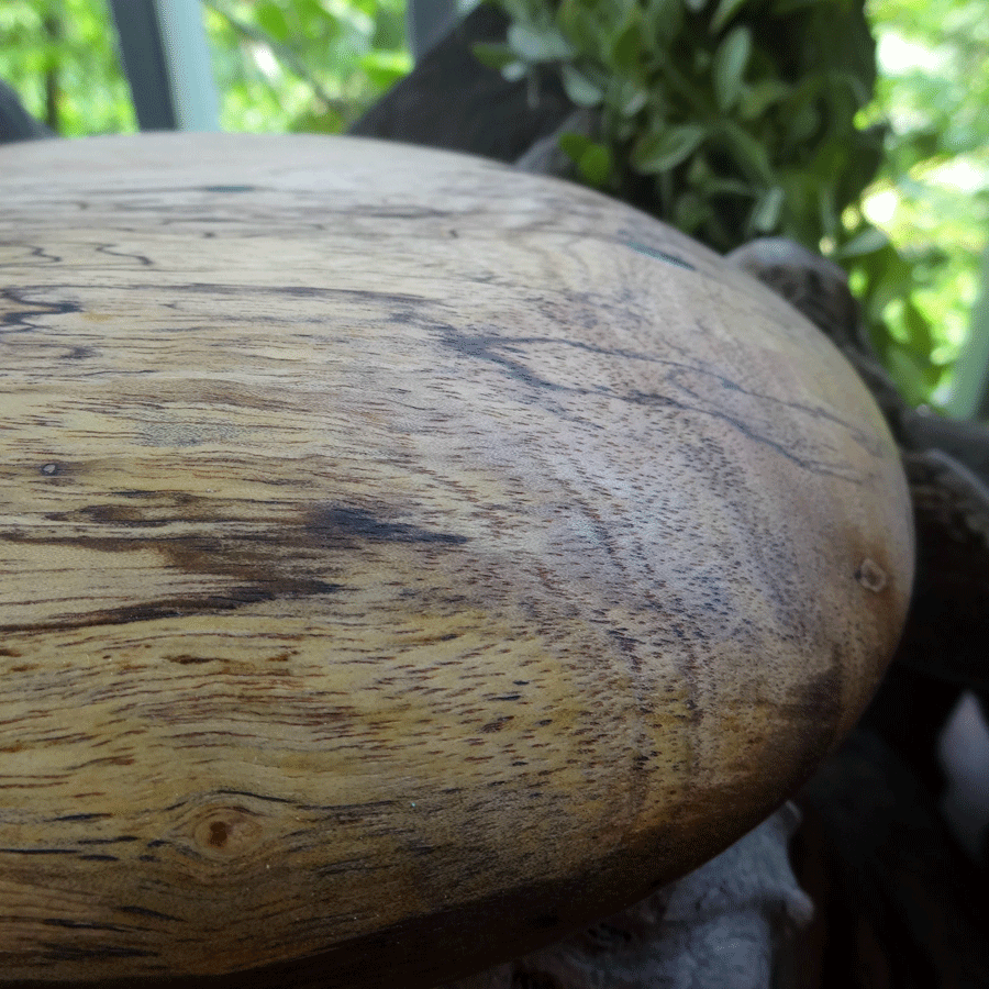 Driftwood and purple resin ornamental flat bowl