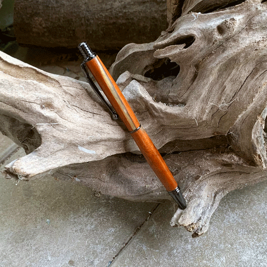 Driftwood and pearl resin pen