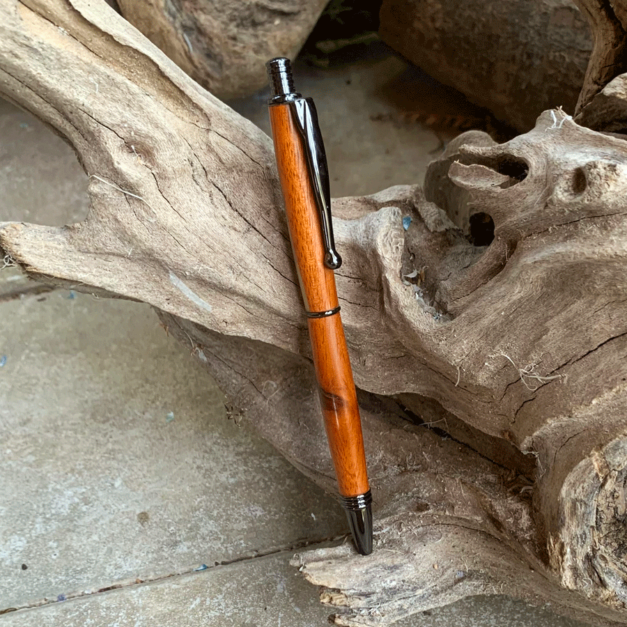 Driftwood and pearl resin pen