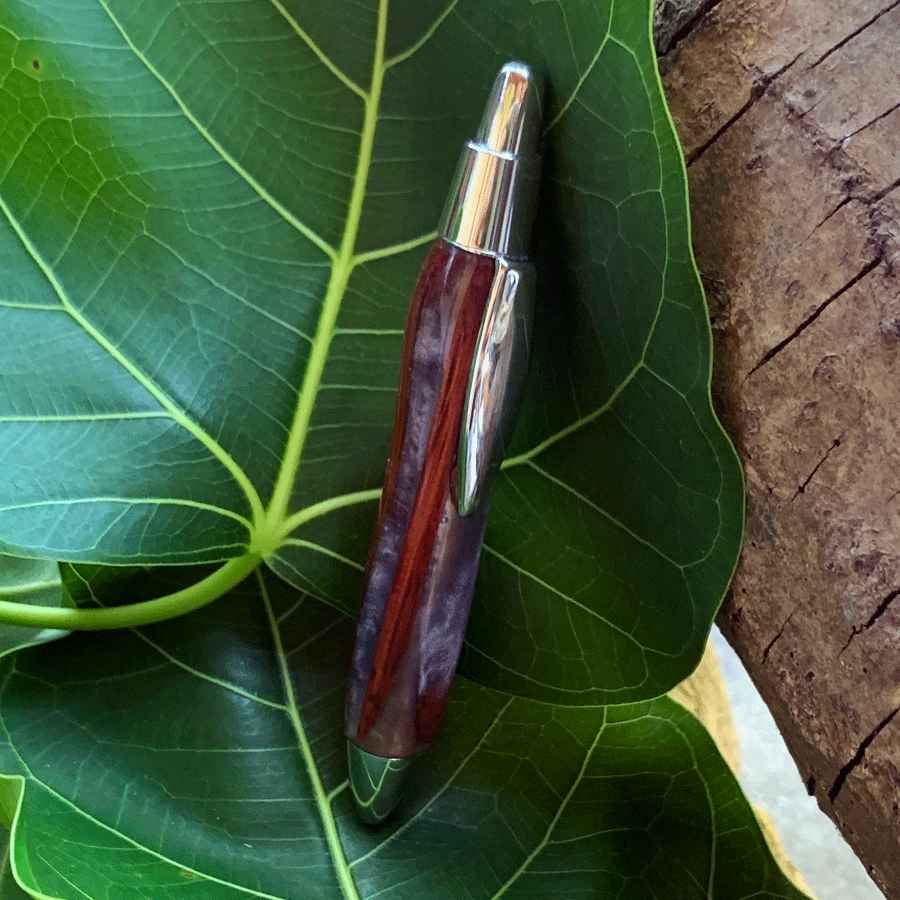 Driftwood and purple resin pen