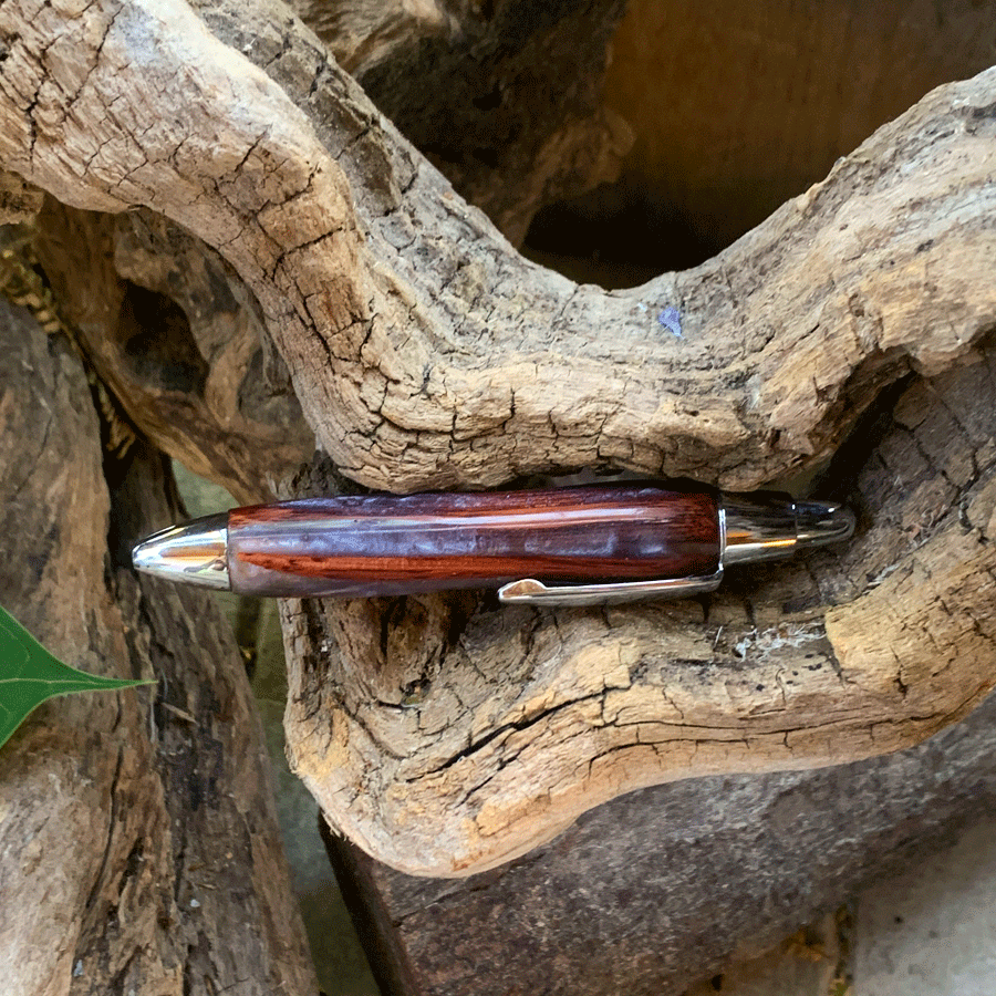 Driftwood and purple resin pen