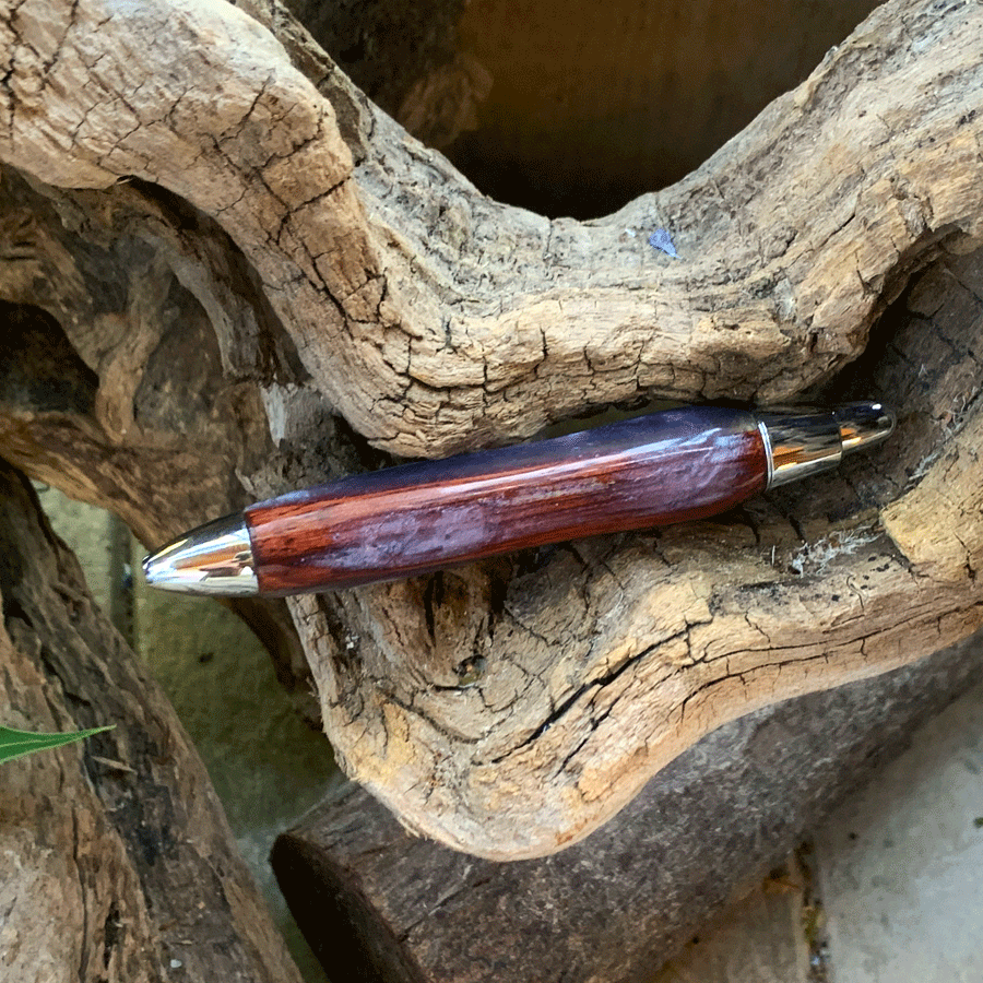 Driftwood and purple resin pen