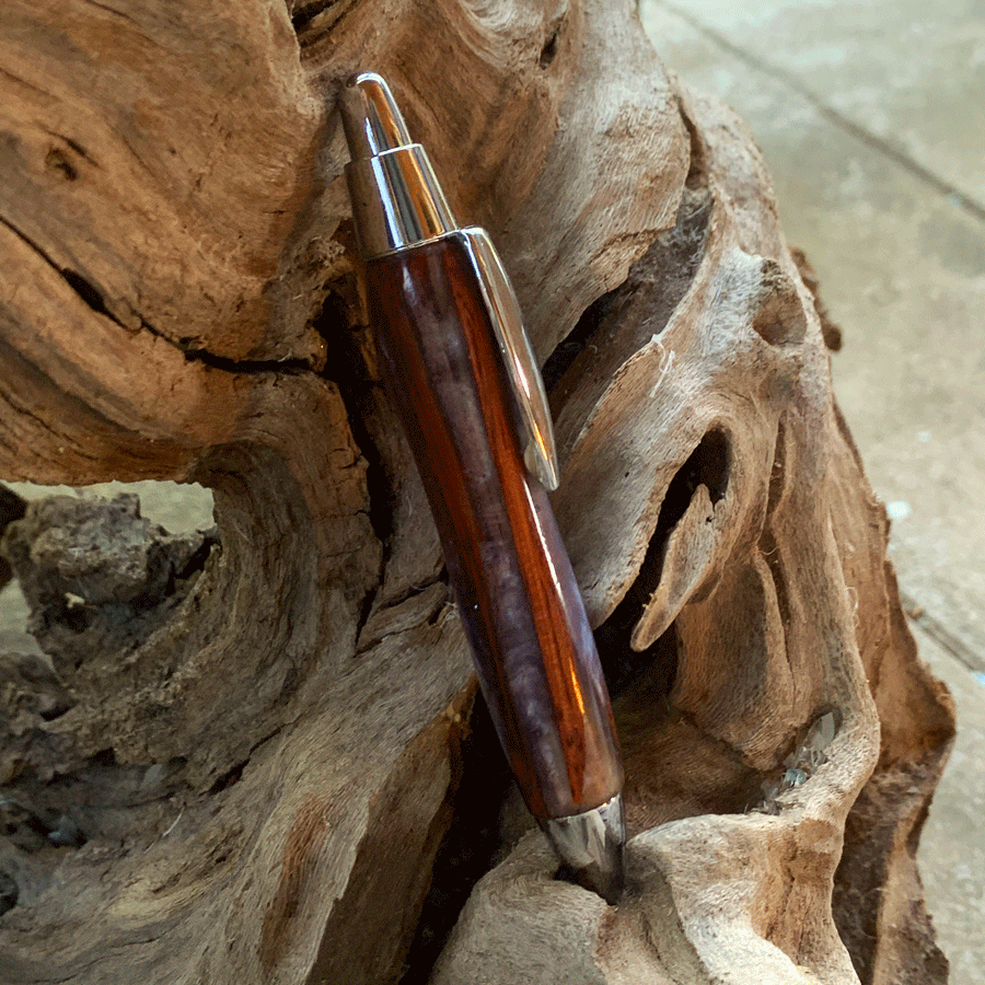 Driftwood and purple resin pen