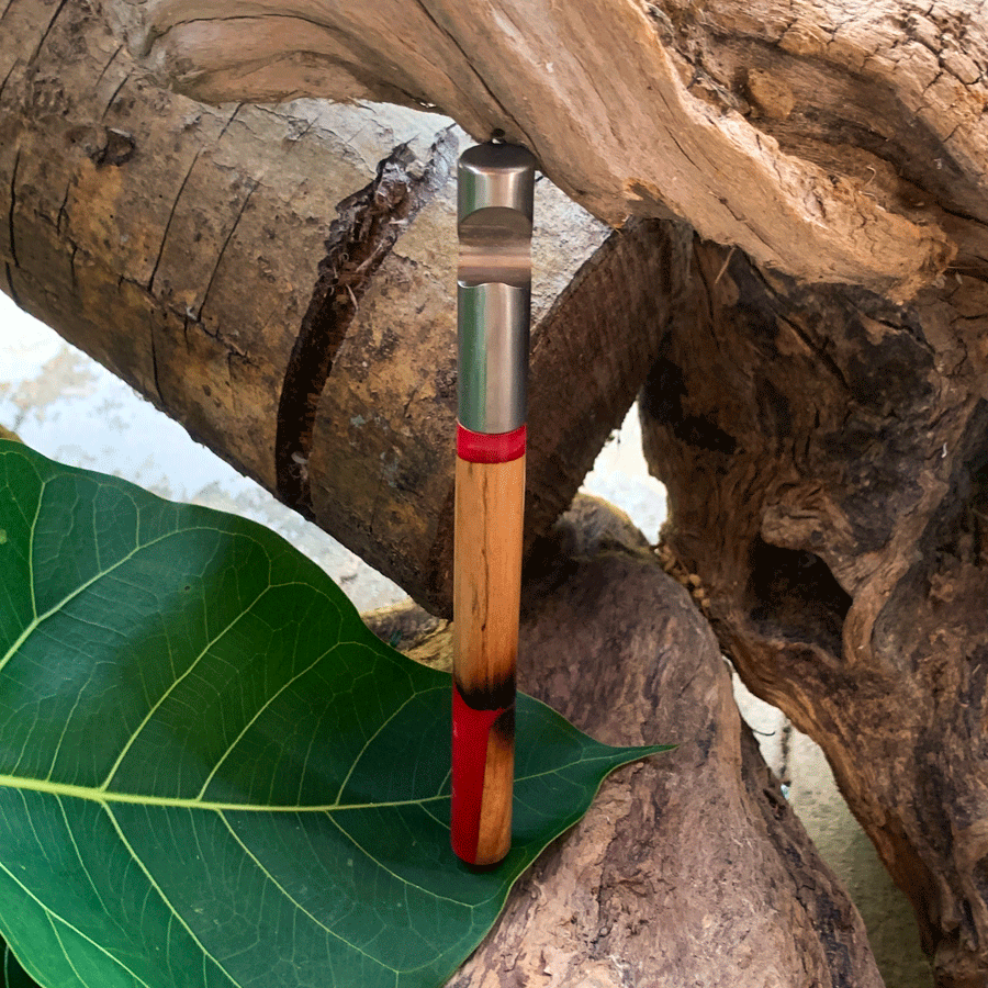 Driftwood and pink resin bottle opener