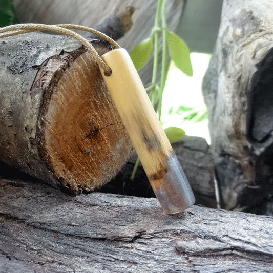 Driftwood with purple resin