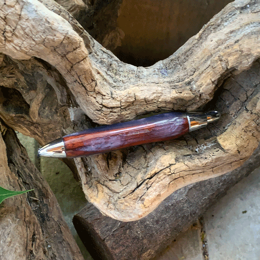 Driftwood and purple resin pen